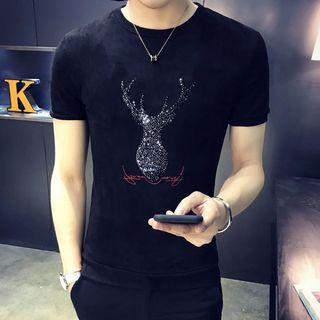 Deer Printed Short-sleeve T-shirt