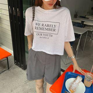 Letter Boxy Cropped T-shirt