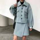 Woolen Coat / A-line Skirt