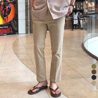 Straight-cut Welt-pocket Chino Pants