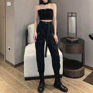 Halter Chain Camisole Top / Chained Pants / Set