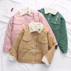 Fleece Collared Buttoned Jacket