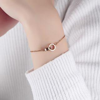 Letter Engraved Ring Bracelet