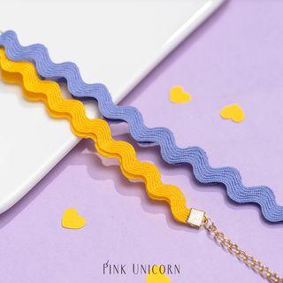 Wavy Choker Yellow & Purple - One Size