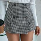 High-waist Houndstooth Mini Skirt