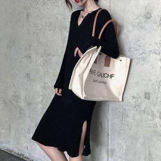 Long-sleeve Knit Bodycon Dress
