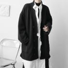 Distressed Long V-neck Cardigan