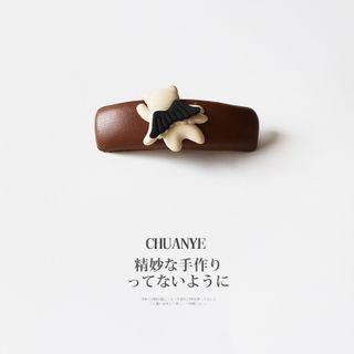 Flying Bear Faux Leather Hair Clip