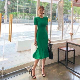 Short-sleeve Midi Mermaid Dress
