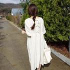 Lace-up Back Elbow-sleeve Dress