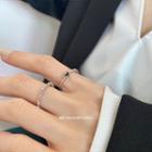 Set: Heart Alloy Ring + Alloy Ring E475 - Set Of 2 Pcs - Silver - One Size