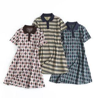 Argyle Mini A-line Polo Dress