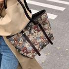 Bear Print Tote Bag Coffee - One Size