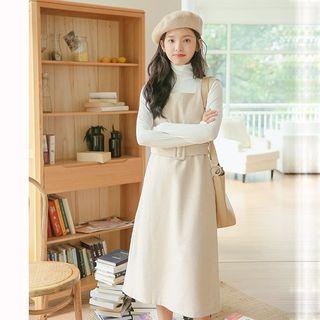 Midi Belted A-line Jumper Dress