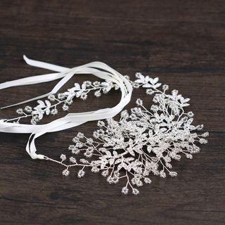 Bridal Rhinestone Flower Hair Piece White - One Size