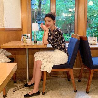 Pointelle Knit H-line Midi Skirt