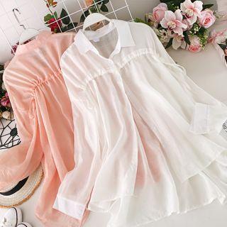 Lace Up Long-sleeved Light Cape