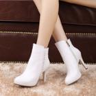 High Heel Genuine Leather Short Boots