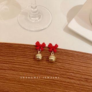 Bow Bell Drop Earring 1 Pair - Red - One Size