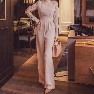 Wide-leg Long-sleeve Jumpsuit