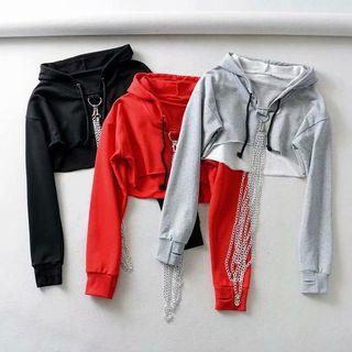 Chained Cropped Hoodie