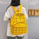 Checked Pocket Detail Canvas Backpack