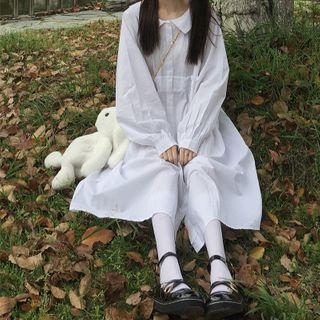 Midi A-line Shirtdress White - One Size