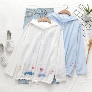 Printed Hooded Shirt Jacket