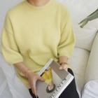 Round-neck Angora Wool Knit Top