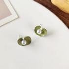 Faux Pearl Alloy Earring 1 Pair - Earrings - S925 Silver - Green - One Size