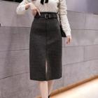 Front-slit Midi Pencil Skirt