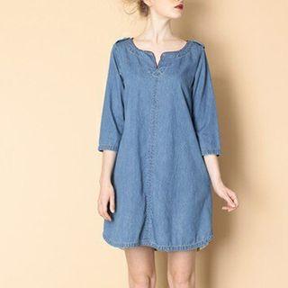 3/4-sleeve Denim Tunic