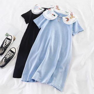Peter Pan-collar Embroidered Dress