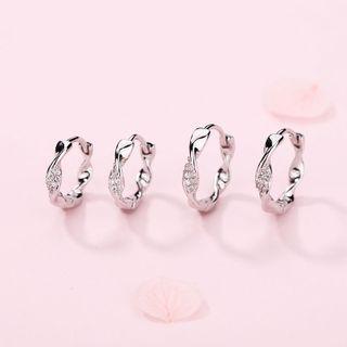 Rhinestone Twisted Hoop Earring (various Designs)