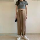 Cropped T-shirt / Wide Leg Pants