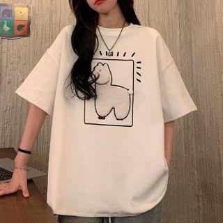 Elbow-sleeve Sheep T-shirt