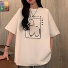 Elbow-sleeve Sheep T-shirt