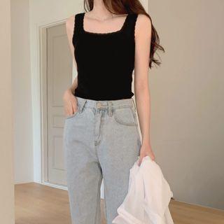 Scalloped Knit Tank Top