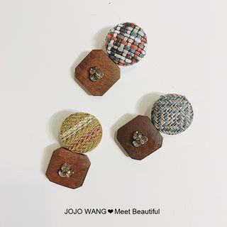 Fabric & Wood Hair Clip