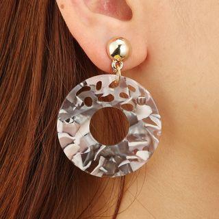 Drop Earring 1 Pair - Brown & Tangerine - One Size
