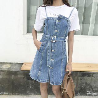 Button Front Denim Dress