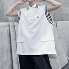 Sleeveless Lettering Polo Shirt
