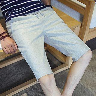 Drawstring Plain Basic Shorts