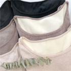 Plain Round-neck Fleece Slim-fit Long-sleeve Top