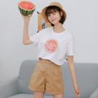 Short Sleeve Watermelon Print T-shirt