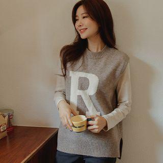 Letter Dip-back Sweater Vest