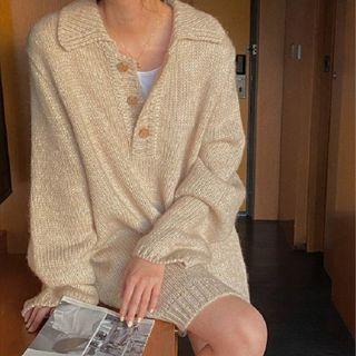 Collared Knit Mini Dress