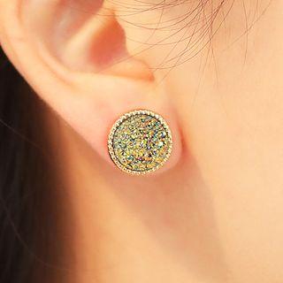 Faux Crystal Disc Earring