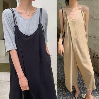 Spaghetti Strap Wrapped Jumper Pants