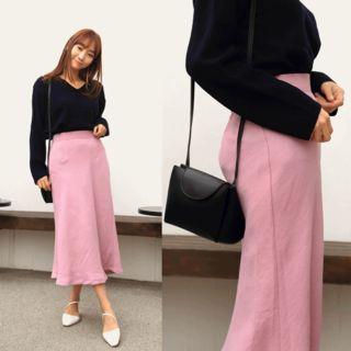 Textured Long Flared Skirt